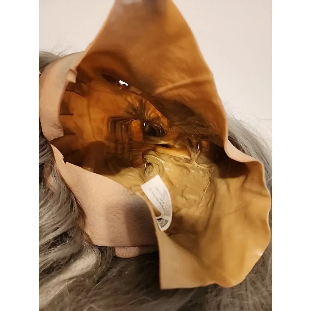 TROLL MASK 1996 Vintage LONG HAIR & BEARD LOTR Old Man PAPER MAGIC GROUP Prop